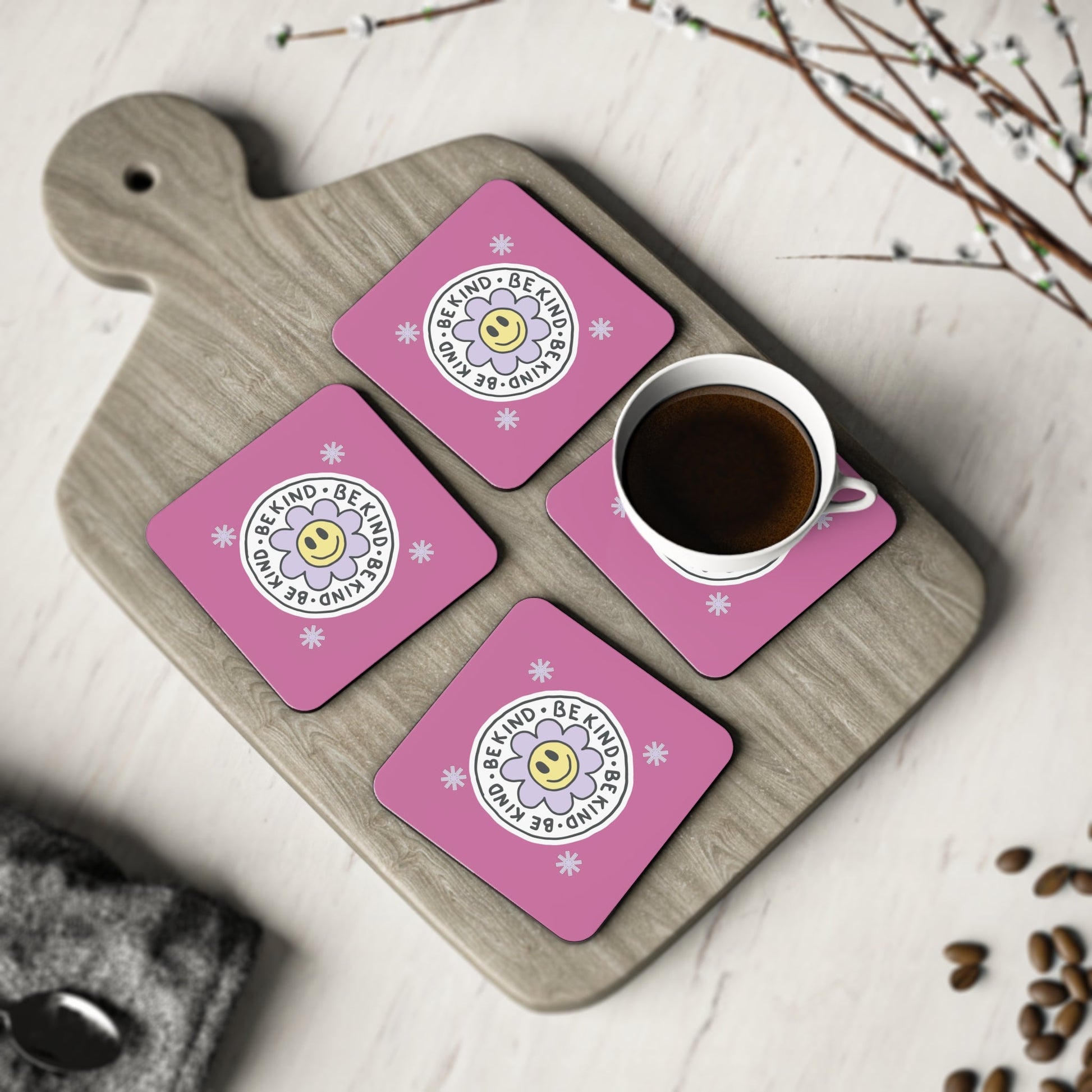 Be Kind Coffee Coaster Set - Coffee Purrfection