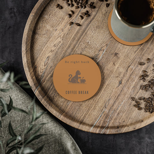 Be Right Back Coffee Coaster Set - Coffee Purrfection