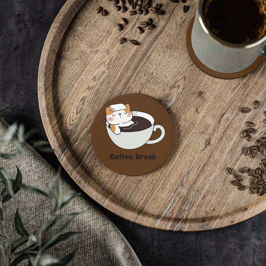 Cat Design Coffee Coaster Set - Coffee Purrfection