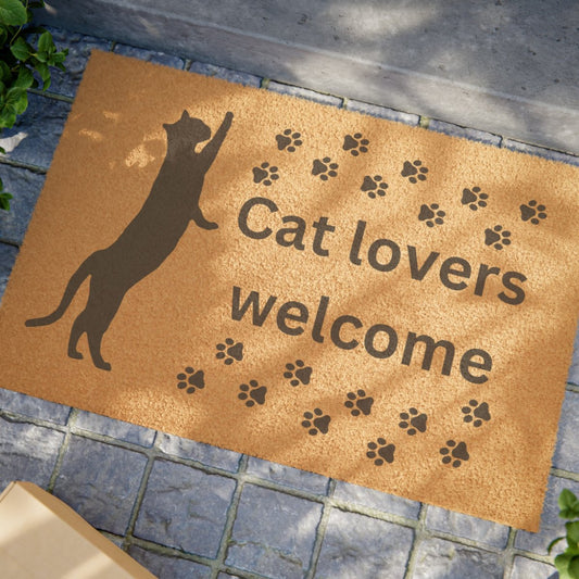 Cat Lovers Welcome Doormat - Coffee Purrfection