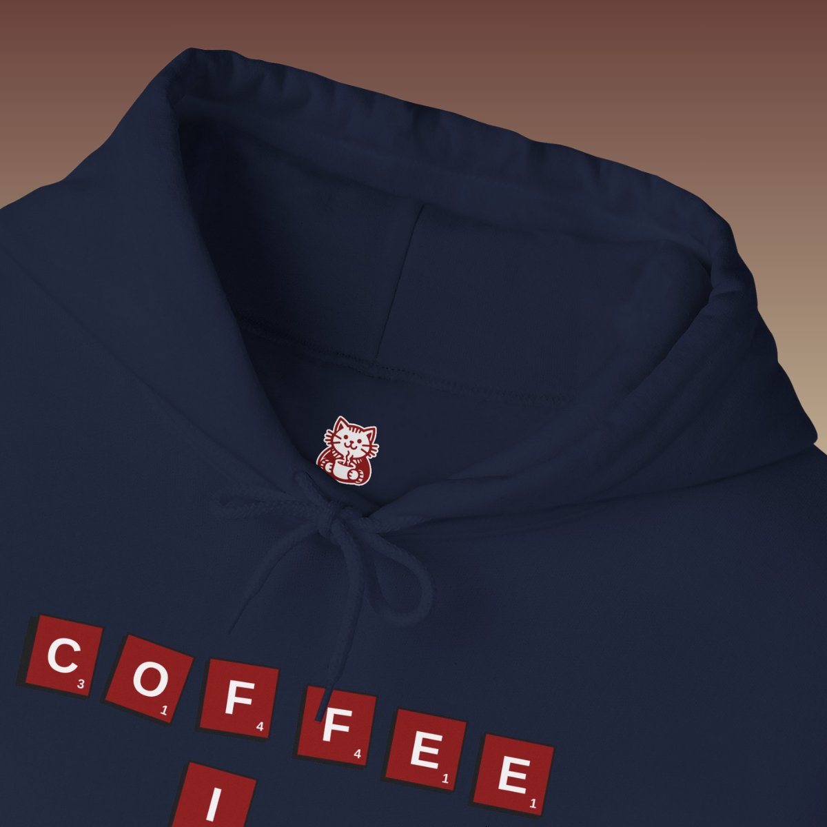 Coffee Fix Scrabble Hooded Sweatshirt - Coffee Purrfection