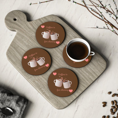 Coffee Is For Sharing Coffee Coaster Set - Coffee Purrfection