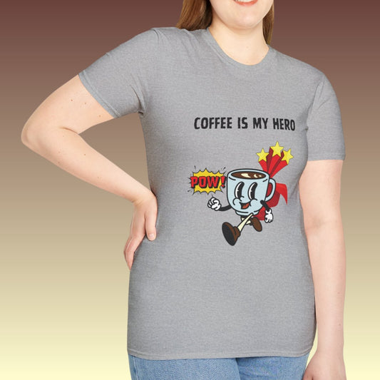 Coffee Is My Hero Cotton Tee - Coffee Purrfection