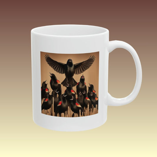 Red-winged Blackbird Choir Coffee Mug - CA - Coffee Purrfection