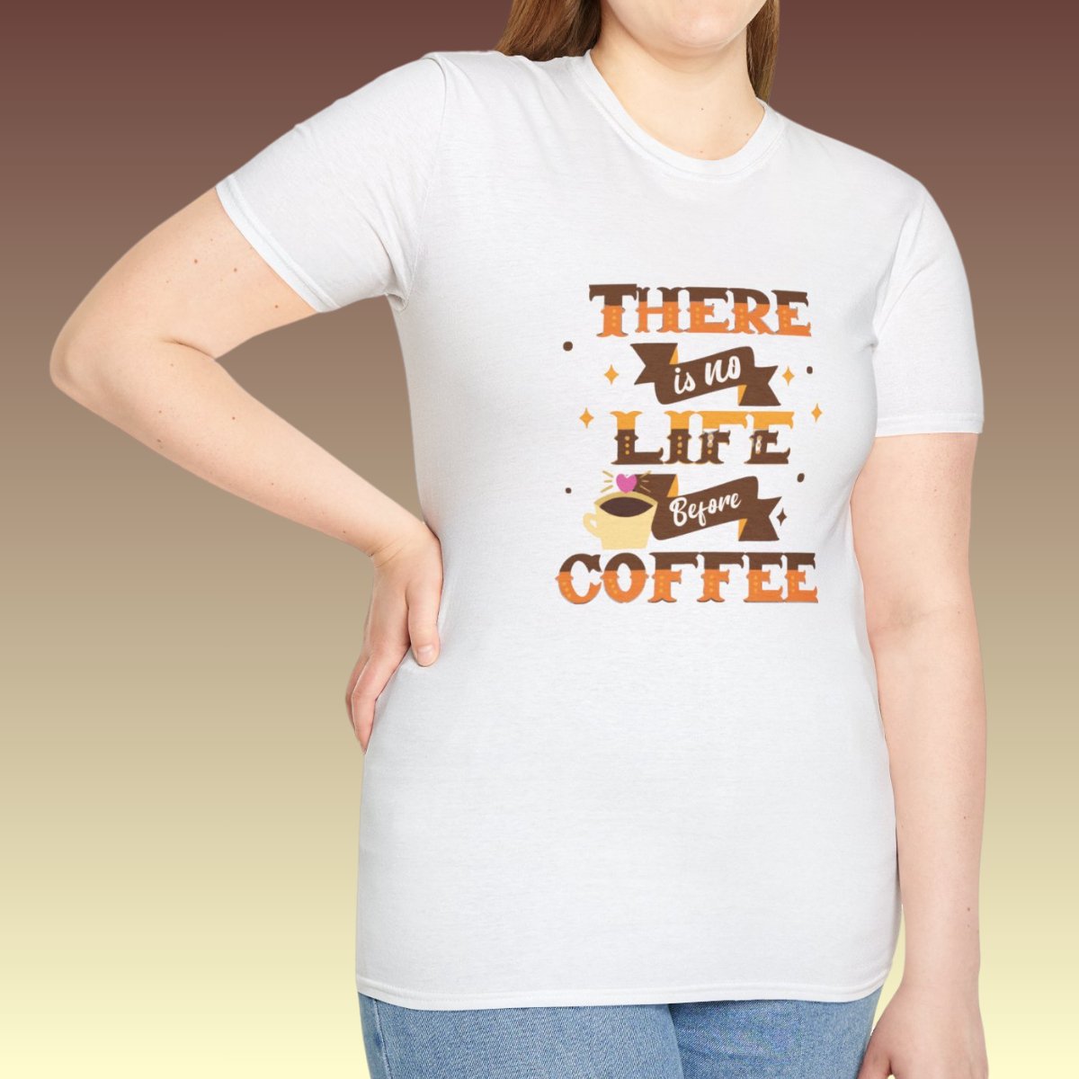 White There Is No Life Before Coffee Tee 