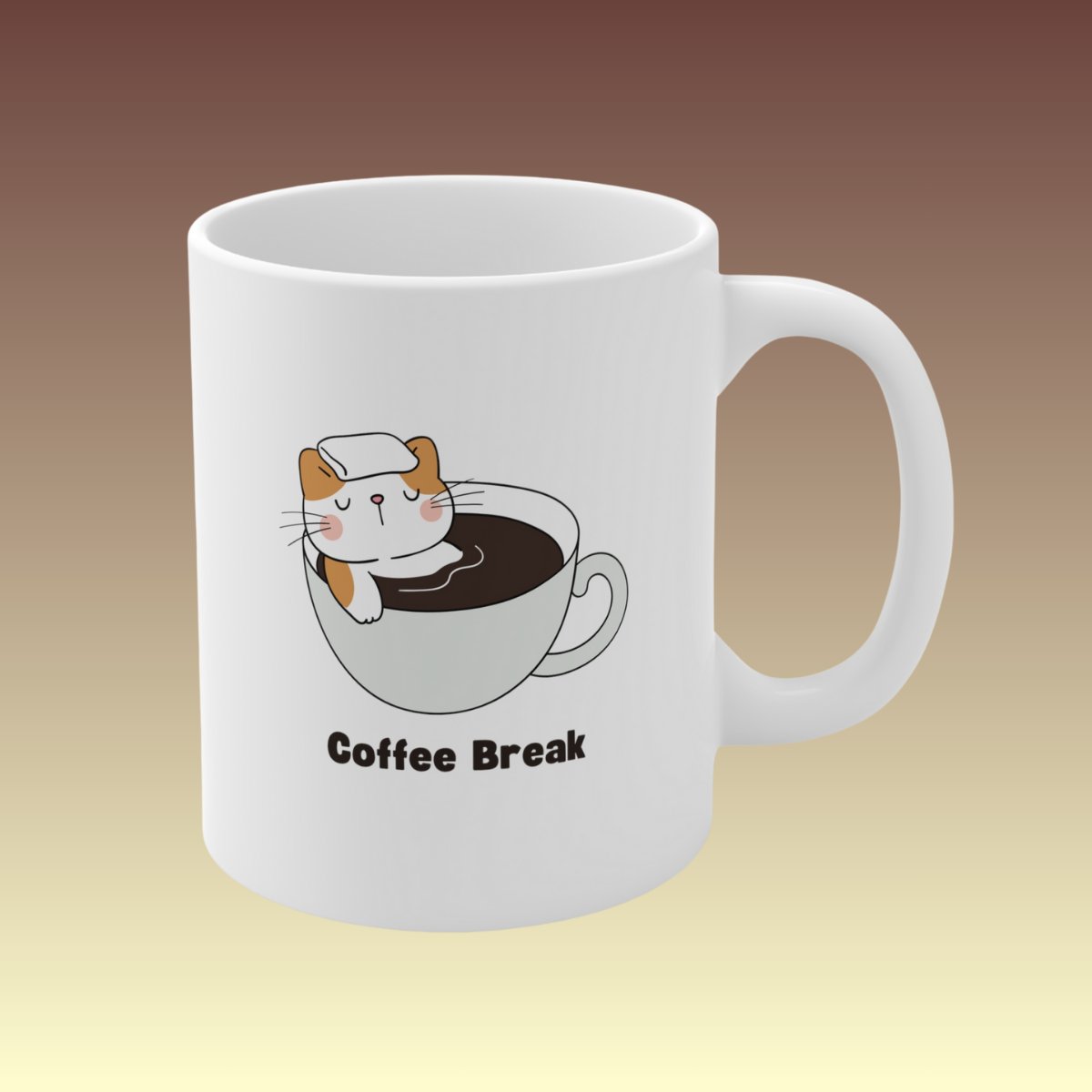Cat Design Coffee Break Mug - Coffee Purrfection