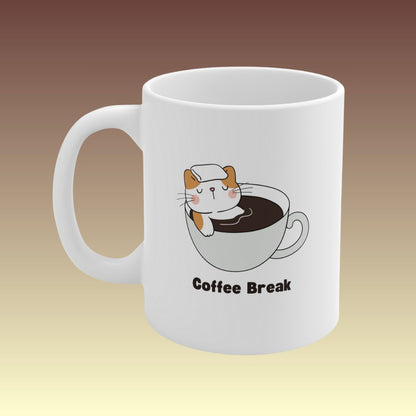 Cat Design Coffee Break Mug - Coffee Purrfection