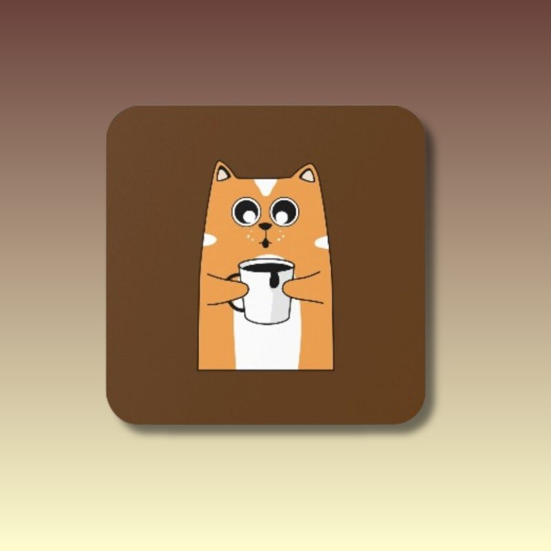Coffee Loving Cat Coaster - Coffee Purrfection