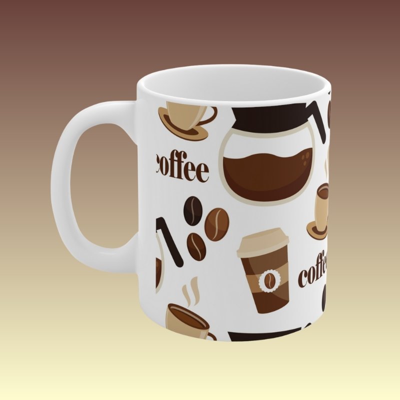 Coffee Pot Theme Mug - Coffee Purrfection