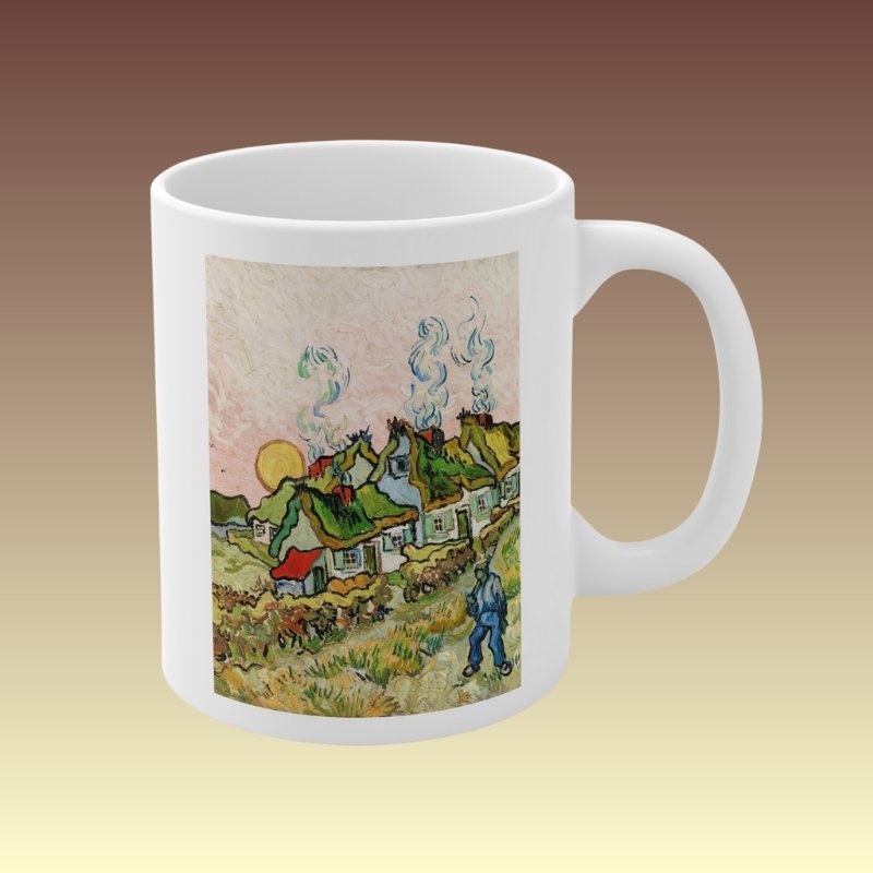 Houses and Figure van Gogh Coffee Mug - Coffee Purrfection
