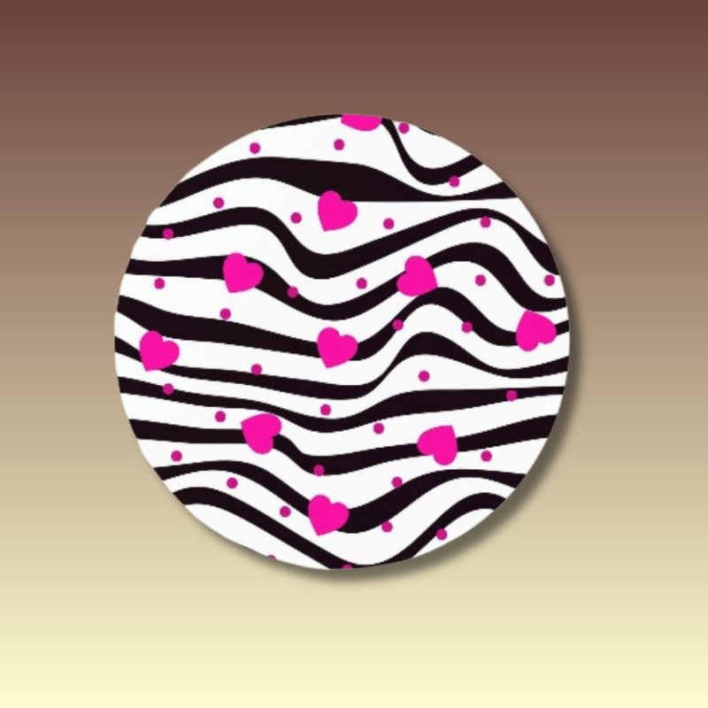 Pink Hearts Coffee Coaster - Coffee Purrfection