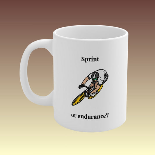 Sprint or Endurance Cycling Coffee Mug - Coffee Purrfection