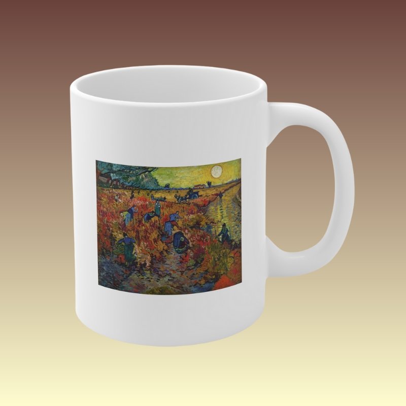 The Red Vineyard van Gogh Coffee Mug - Coffee Purrfection