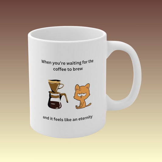 Waiting For The Coffee To Brew Mug - Coffee Purrfection