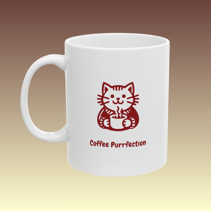 White Coffee Purrfection Mug - Coffee Purrfection
