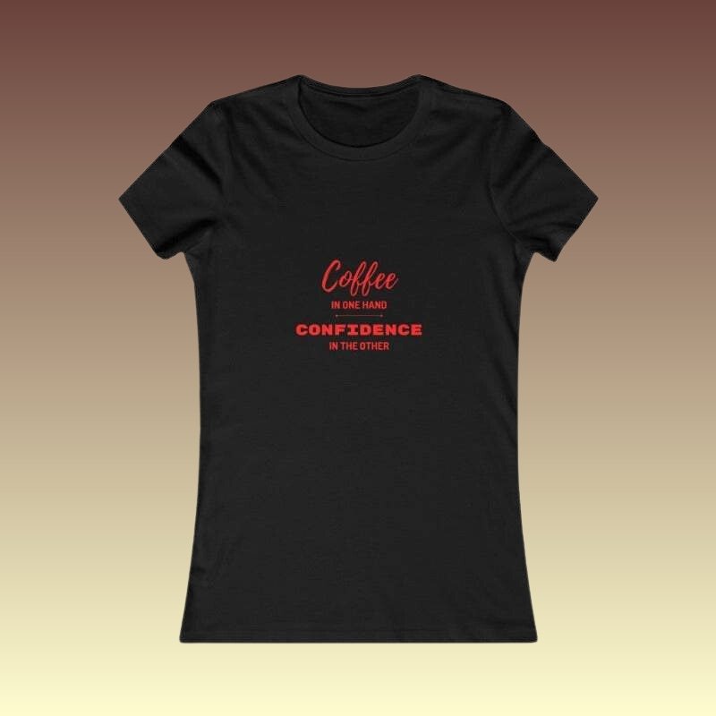 Women's Coffee In One Hand Confidence In The Other Tee - Coffee Purrfection